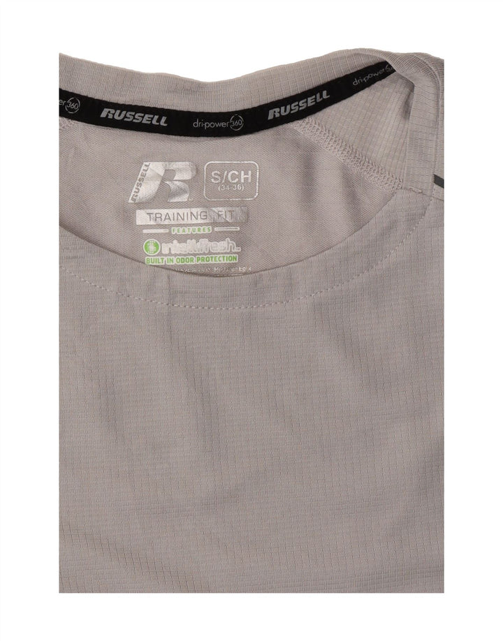 RUSSELL ATHLETIC Mens Dri-Power Vest Top UK 34/36 XS Grey Polyester Vintage Russell Athletic and Second-Hand Russell Athletic from Messina Hembry 