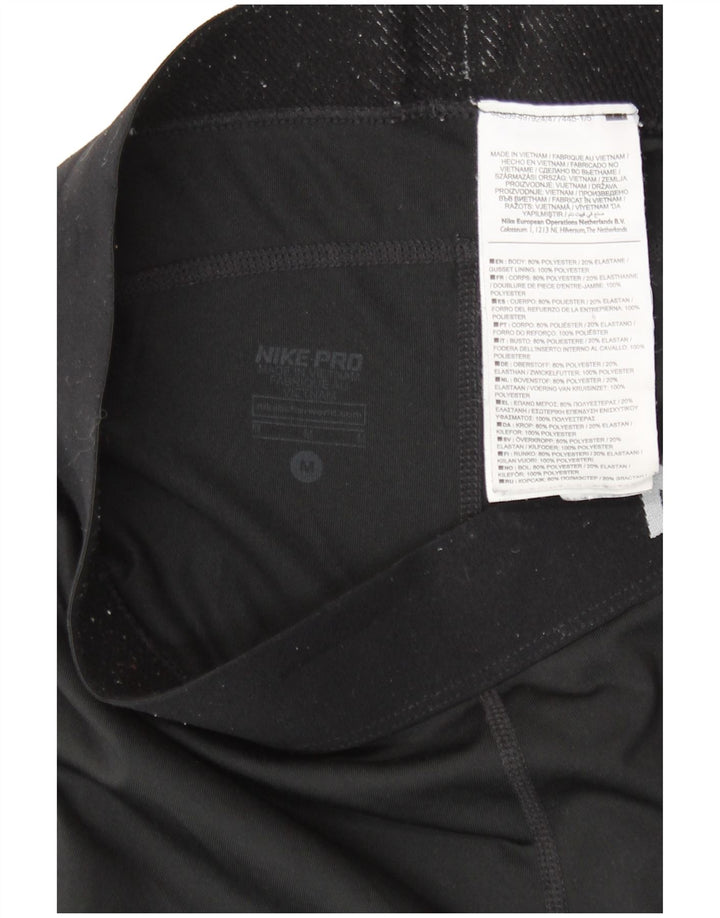 Nike Dame Dri Fit Grafiske Capri Leggings UK 12 Medium Sort Polyester