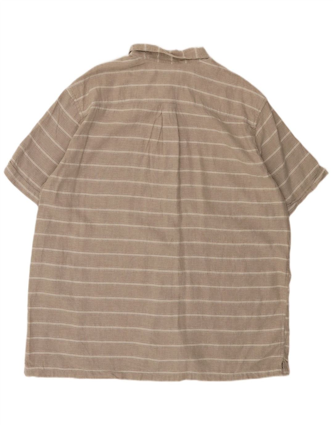 EDDIE BAUER Kortærmet herreskjorte med klassisk pasform 2XL gråstribet hør