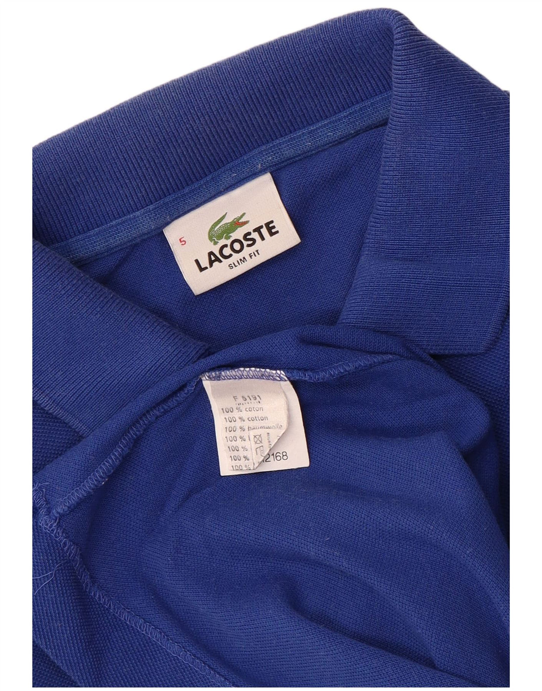LACOSTE Herre Slim Fit Polo Shirt Størrelse 5 Stor Blå Bomuld