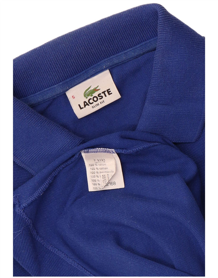 LACOSTE Herre Slim Fit Polo Shirt Størrelse 5 Stor Blå Bomuld