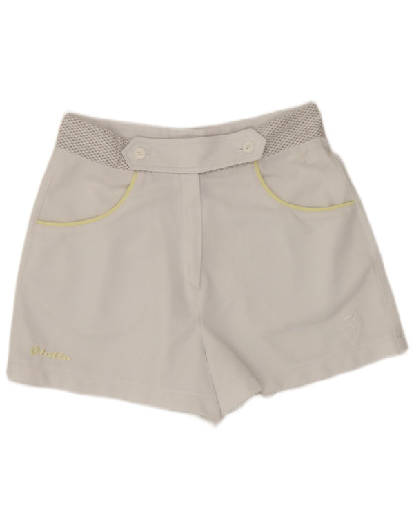 Lotto Kvinder Højtalje Casual Shorts UK 14 Medium W28 Hvid Polyester