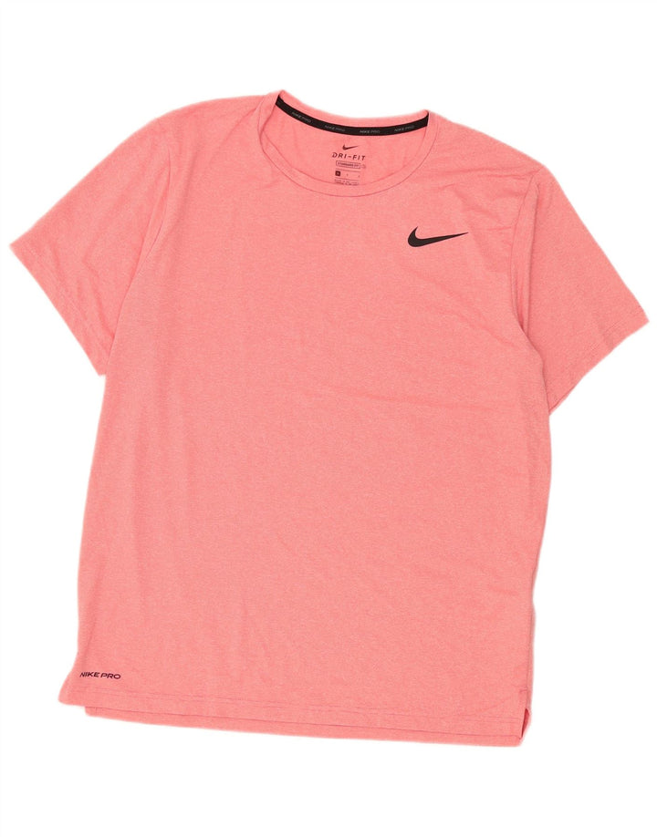 Nike Herre Dri Fit Standard T-Shirt Top Stor Pink Polyester
