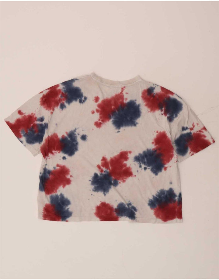Vans Womens Crop Oversized grafisk T-shirt top UK 10 Small White Tie Dye