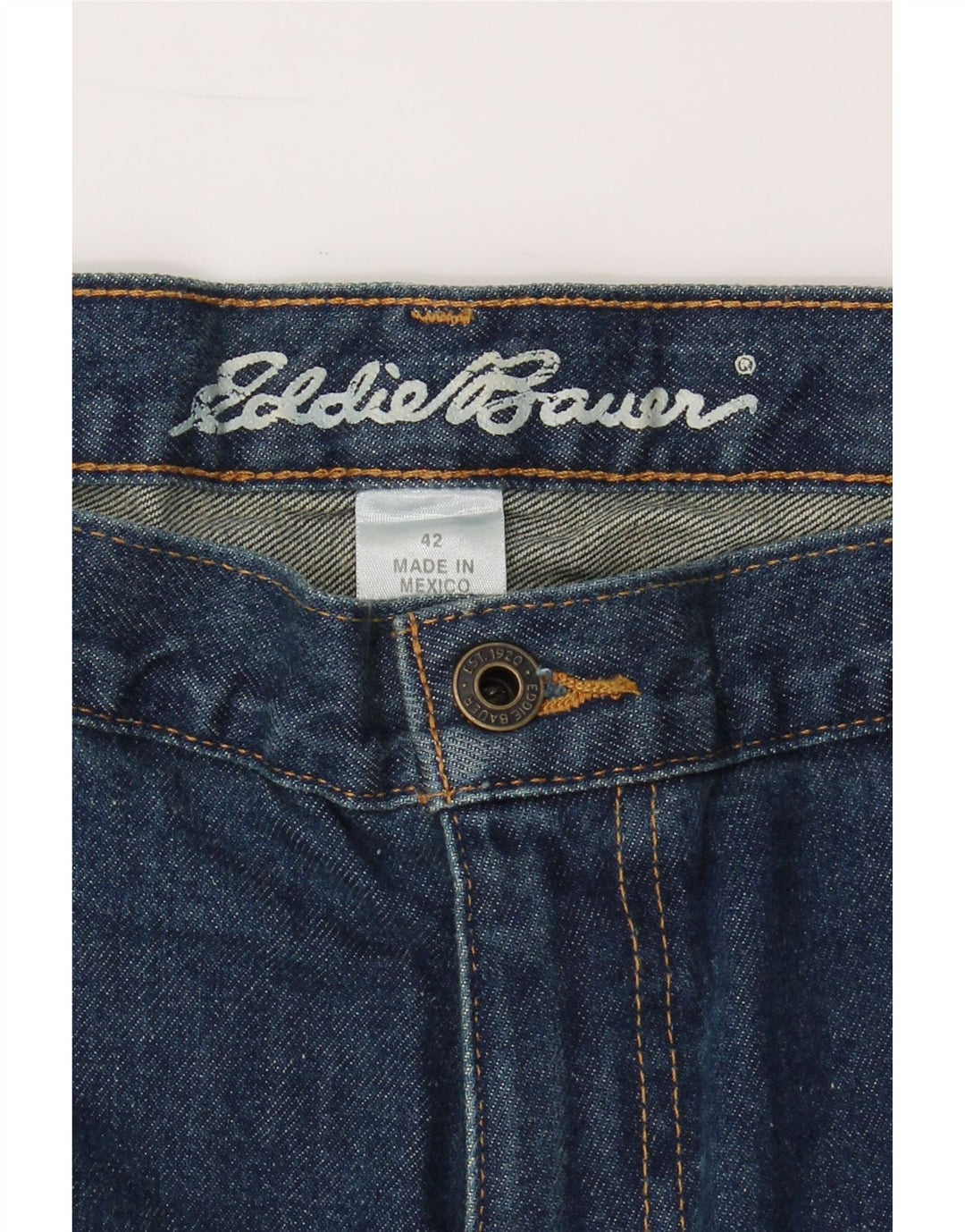 EDDIE BAUER Mens Capri Jeans W42 L28 Blue Cotton Vintage Eddie Bauer and Second-Hand Eddie Bauer from Messina Hembry 