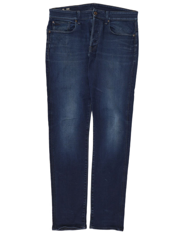 G-Star Herre 3301 Slim Jeans W32 L34 Marineblå Bomuld