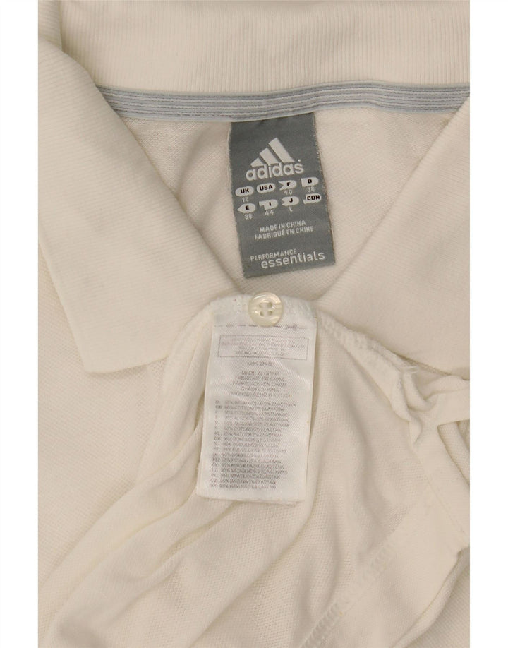 Adidas Dame Polo Shirt UK 12 Medium White Bomuld
