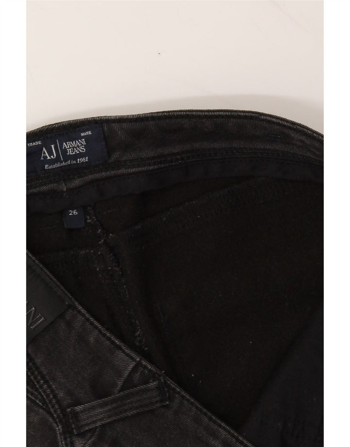 ARMANI Womens Skinny Jeans W26 L30 Black Cotton Vintage Armani and Second-Hand Armani from Messina Hembry 