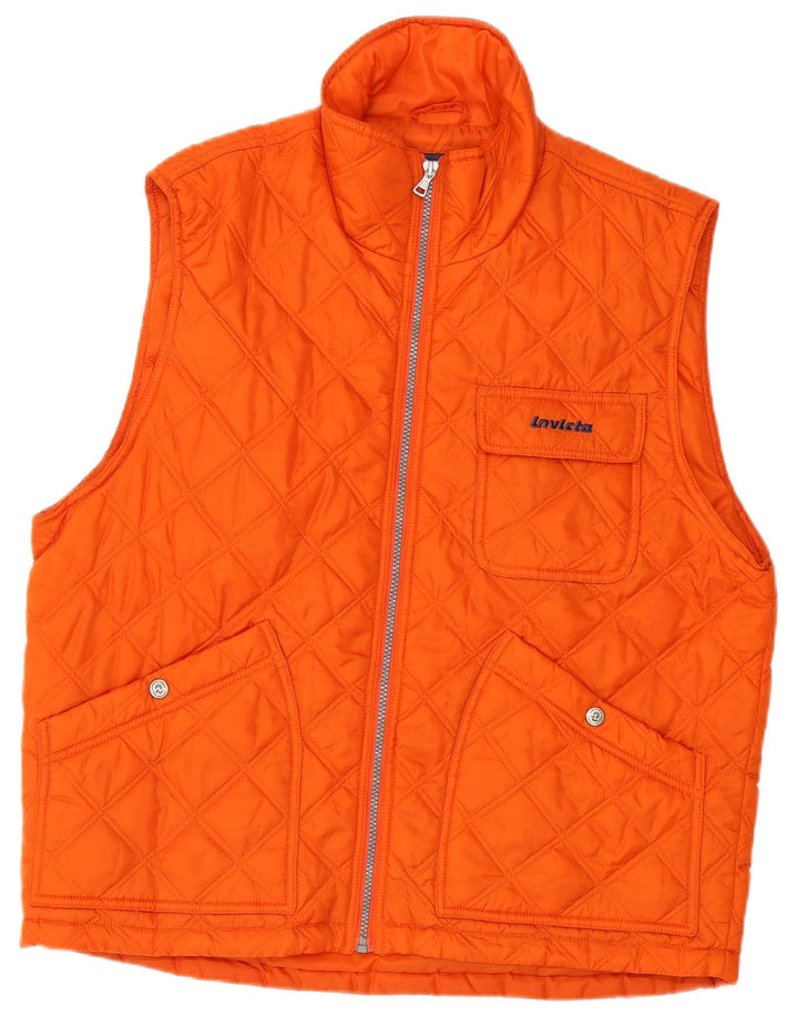 INVICTA Herre Quiltet Gilet UK 38 Medium Orange Polyester