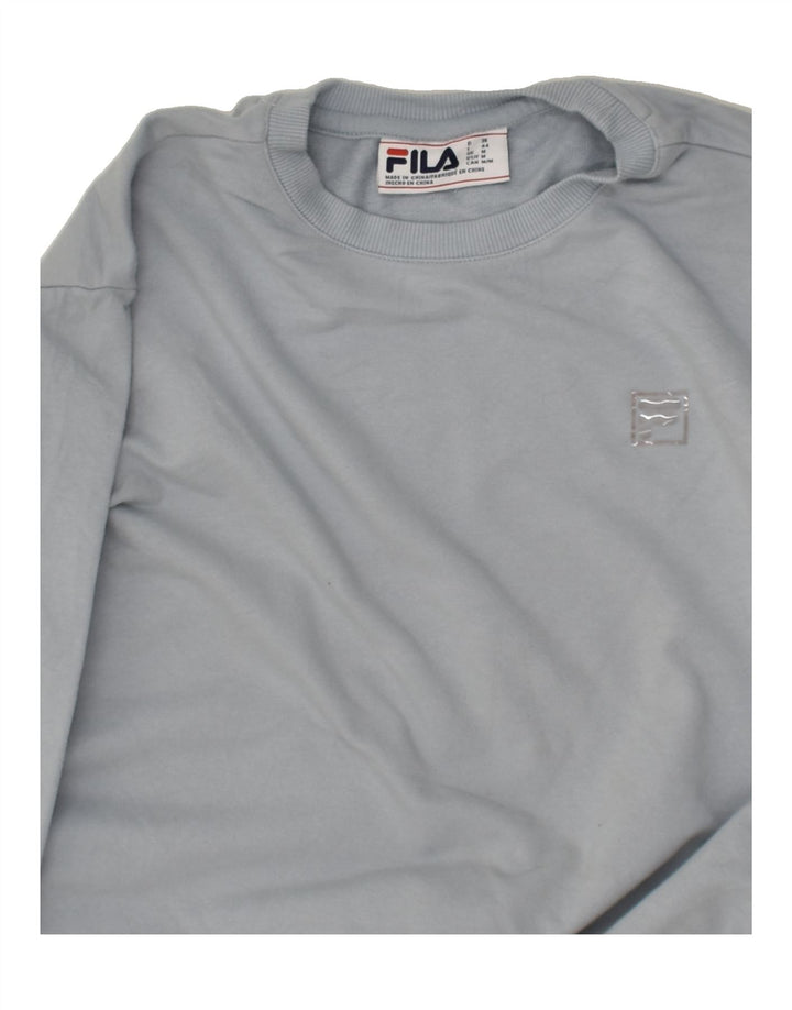 FILA Womens Sweatshirt Jumper UK 14 Medium Grey Cotton | Vintage Fila | Thrift | Second-Hand Fila | Used Clothing | Messina Hembry 