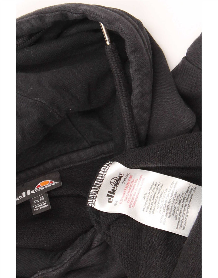 Ellesse Herre Grafisk Hoodie Jumper Medium Sort Bomuld