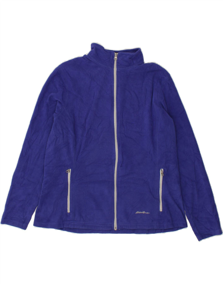 EDDIE BAUER Womens Fleece Jacket UK 16 Large Navy Blue Polyester Vintage Eddie Bauer and Second-Hand Eddie Bauer from Messina Hembry 