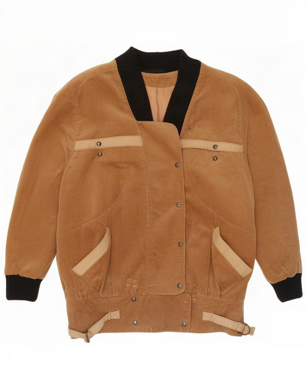 Vintage damefløjlsjakke UK 14 Large Beige Colourblock