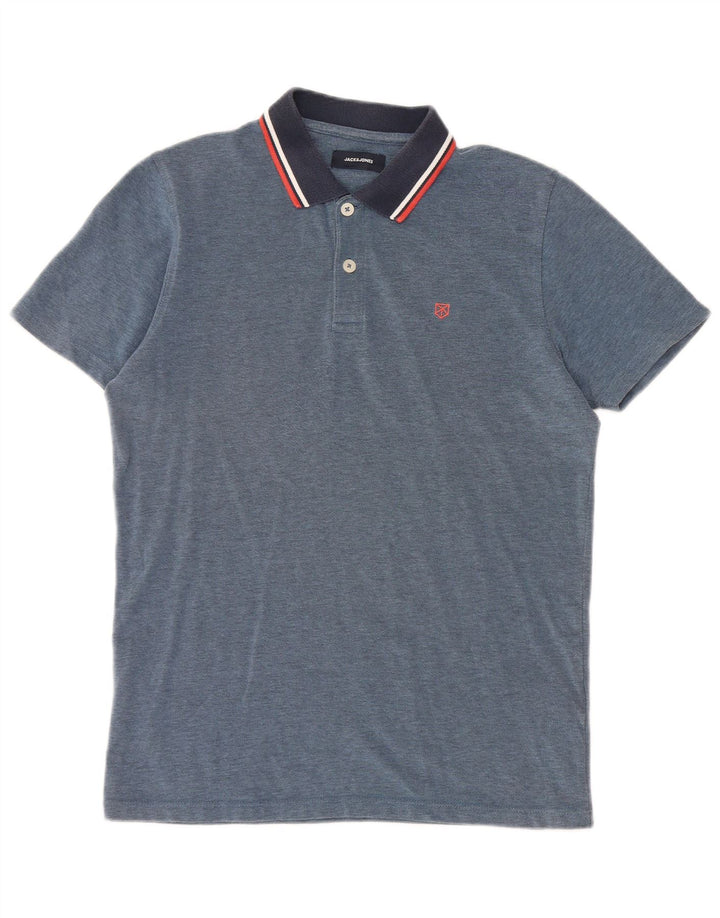 Jack & Jones Herre poloshirt Medium Blue Colourblock Bomuld