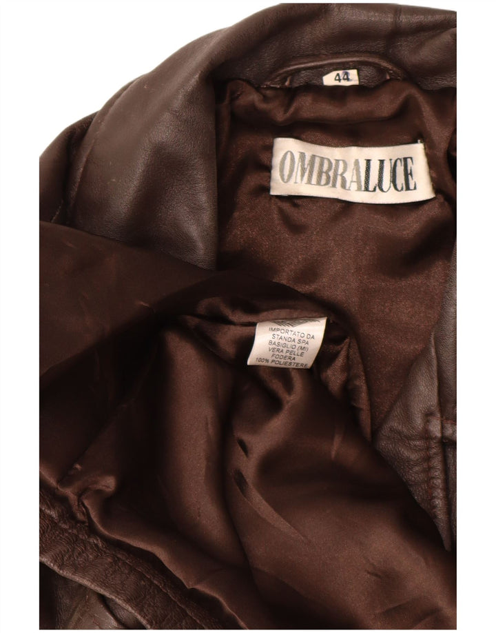 Ombraluce Dame Oversized Læderfrakke IT 44 Medium Brun