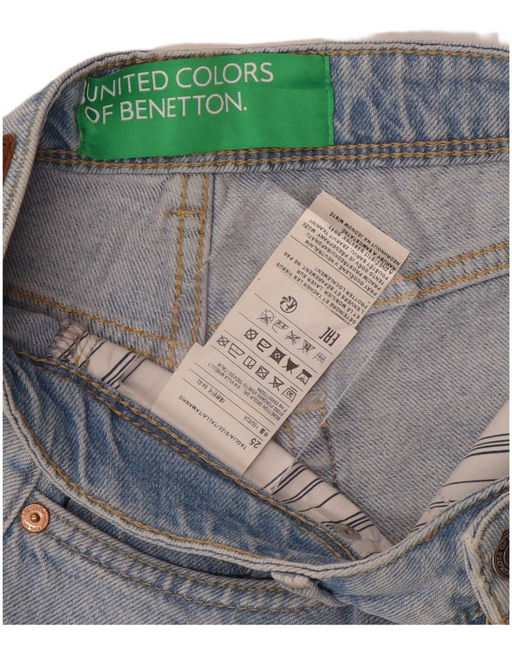 BENETTON denimshorts til kvinder W25 XS Blå bomuld