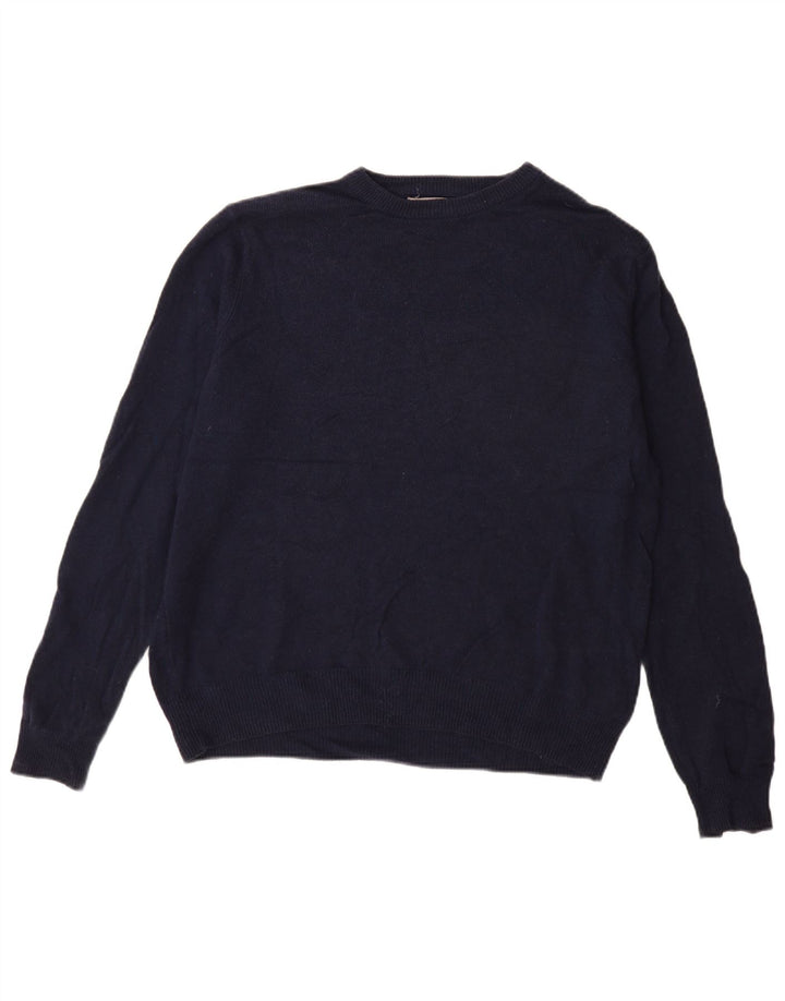 Marks & Spencer Herre Boat Neck Jumper Sweater Stor Marineblå Uld
