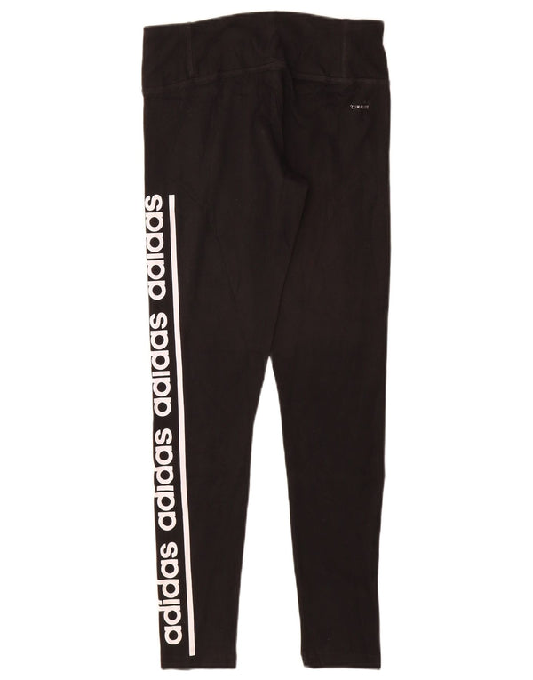 Adidas Dame Climalite Grafiske Leggings UK 8/10 Small Black Bomuld