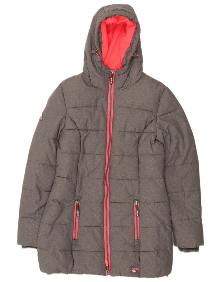 Superdry hættejakke til kvinder UK 8 Small Grå Nylon