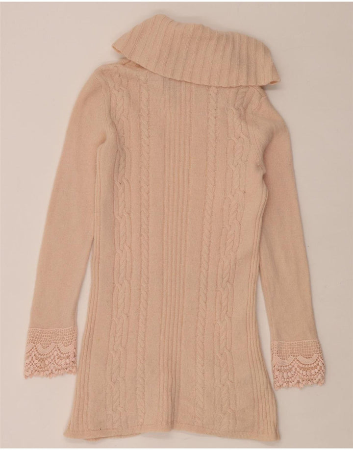 Laura Ashley Dame Rullehals Sweater UK 12 Medium Pink Lammeuld