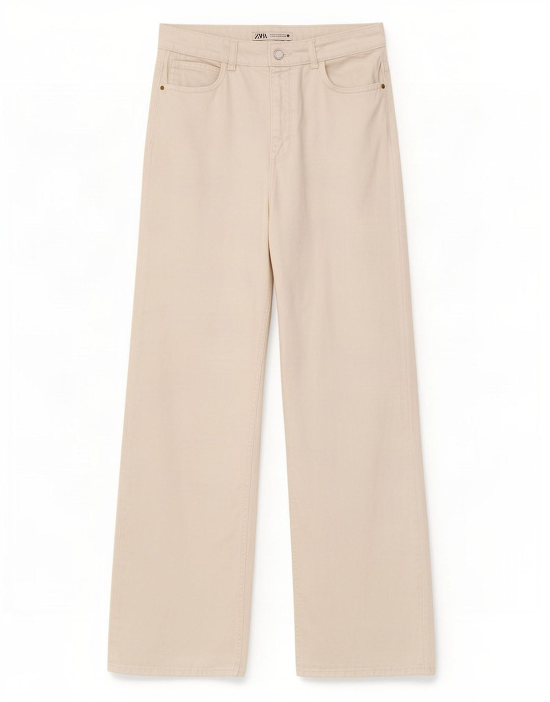 Zara Dame Jeans med brede ben EU 40 Medium W30 L29 Hvid
