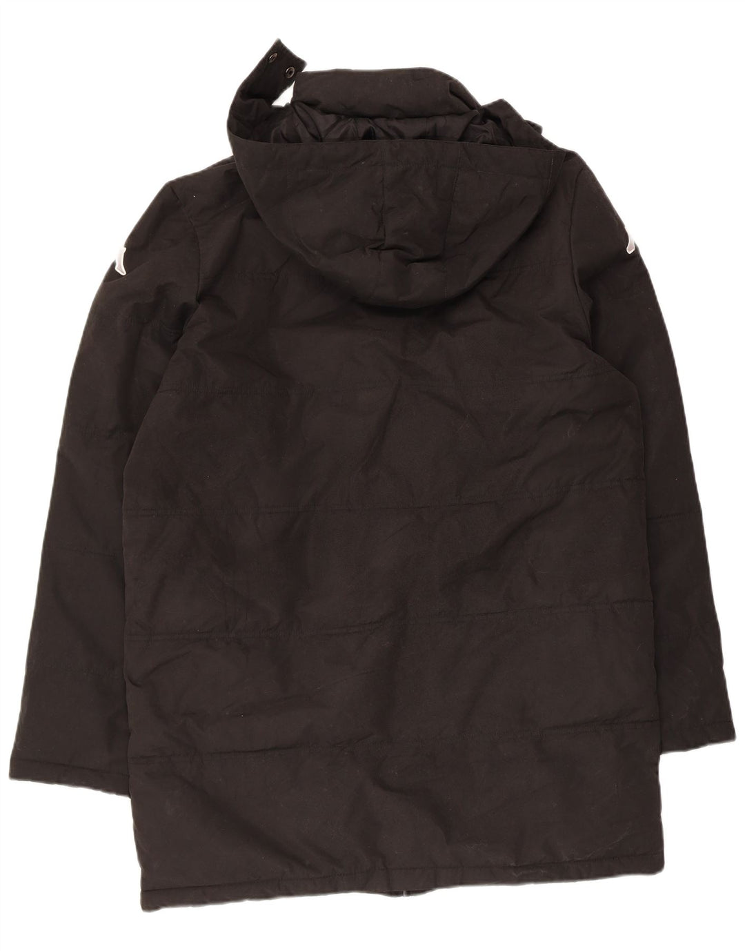 Kappa Herre Graphic Hooded Windbreaker Coat UK 38 Medium Black Polyester