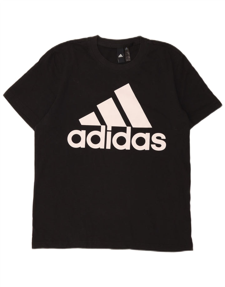 Adidas Grafisk T-shirt top til mænd, stor sort bomuld