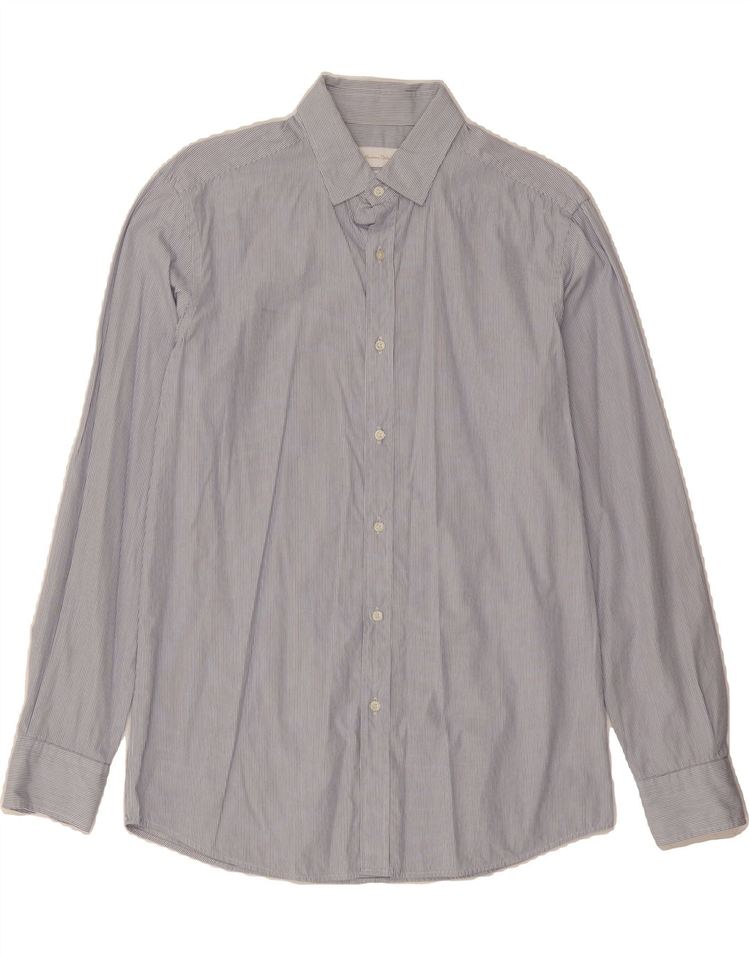 MASSIMO DUTTI Mens Shirt Medium Blue Pinstripe Cotton Vintage Massimo Dutti and Second-Hand Massimo Dutti from Messina Hembry 