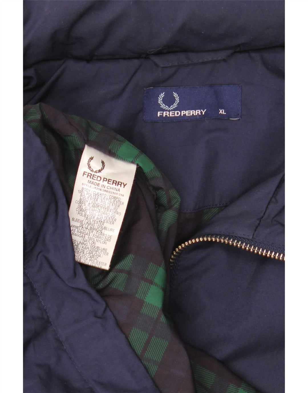 Fred Perry Regnjakke til mænd UK 42 XL Navy Blue Polyester
