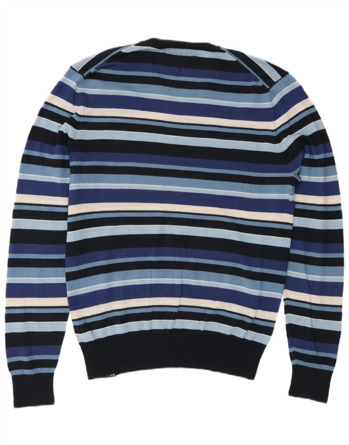 Rifle Herre V-hals sweater Medium Marineblå Stribet Uld