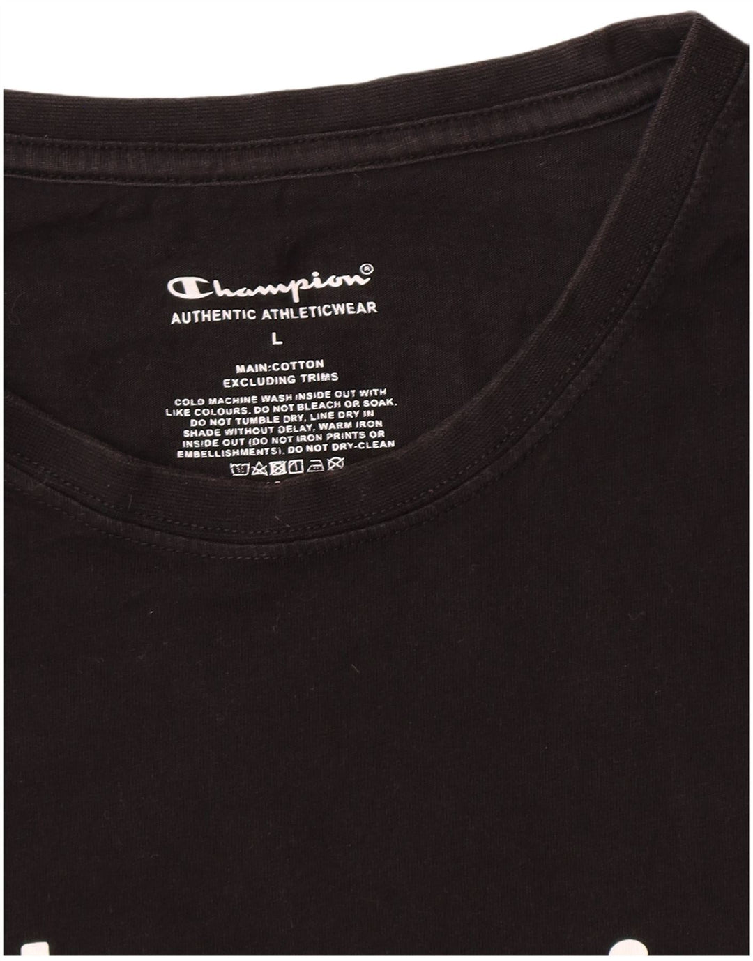 Champion Herre grafisk T-shirt Top Stor sort bomuld