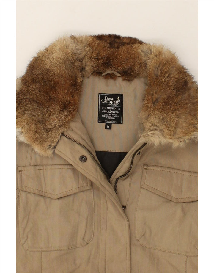 BEST COMPANY Womens Windbreaker Jacket UK 14 Medium Beige Polyamide | Vintage Best Company | Thrift | Second-Hand Best Company | Used Clothing | Messina Hembry 