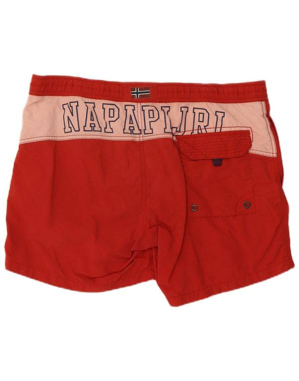 Napapijri Herre grafiske svømmeshorts 2XL Rød Colourblock Polyamid