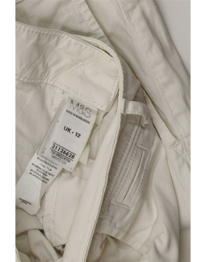 Marks & Spencer Dame Slim Chino Bukser UK 12 Medium W32 L30 White