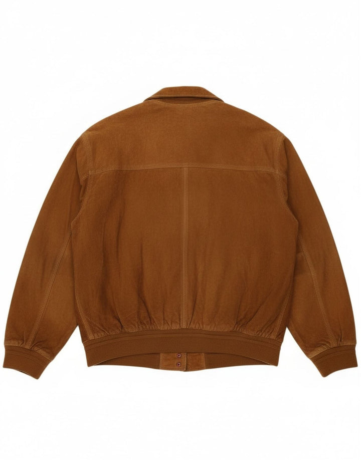 Vintage herre ruskind bomberjakke UK 42 XL brunt læder