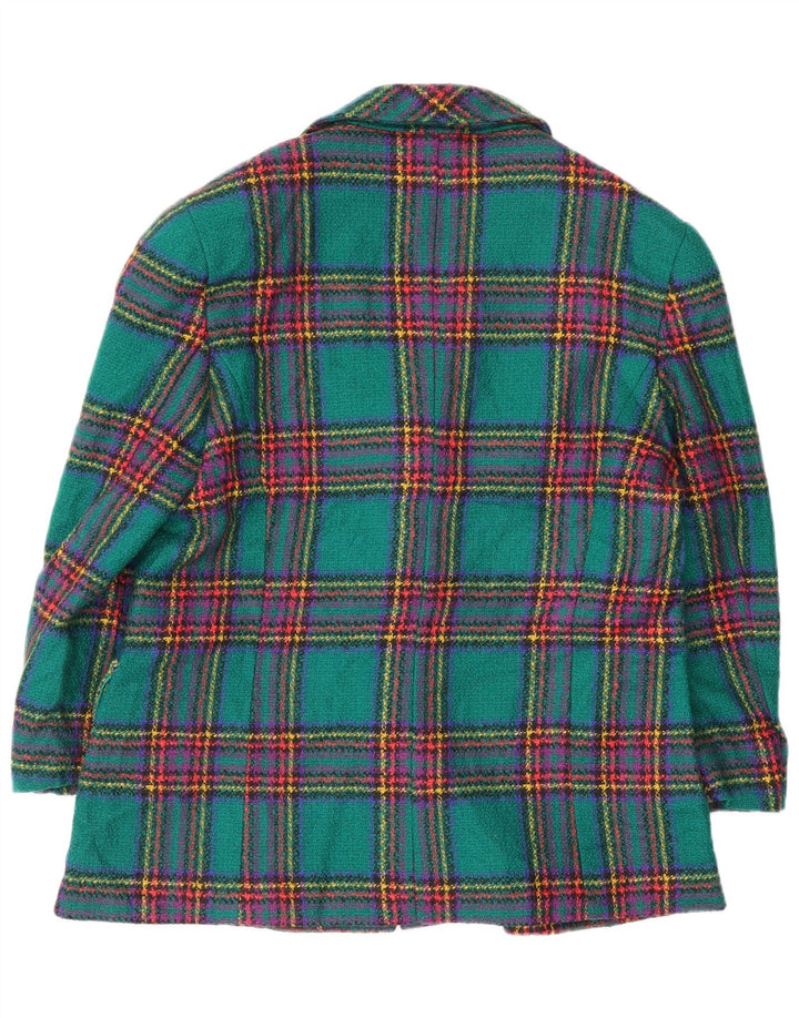 Vintage dame 3-knaps blazerjakke UK 14 Medium Green Check