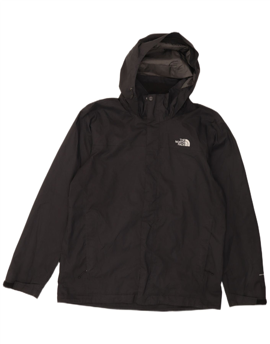 THE NORTH FACE Regnjakke med hætte til mænd UK 40 Stor sort polyester