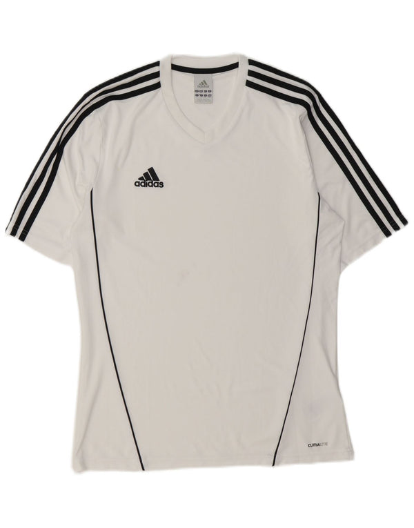 Adidas Herre Climalite T-Shirt Top Medium White Polyester