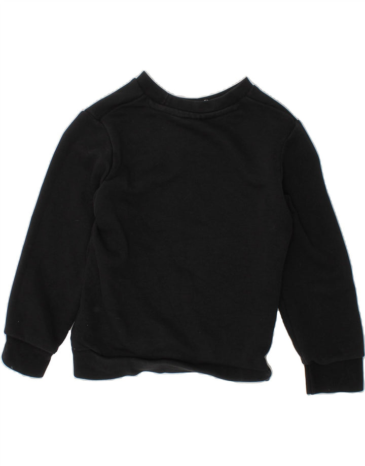 ADIDAS Boys Graphic Sweatshirt Jumper 4-5 Years Black Cotton Vintage Adidas and Second-Hand Adidas from Messina Hembry 