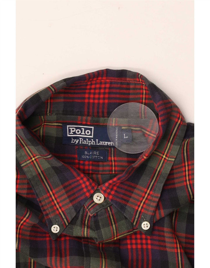 Polo Ralph Lauren Herre Blaire Flannel skjorte Stor flerfarvet ternet