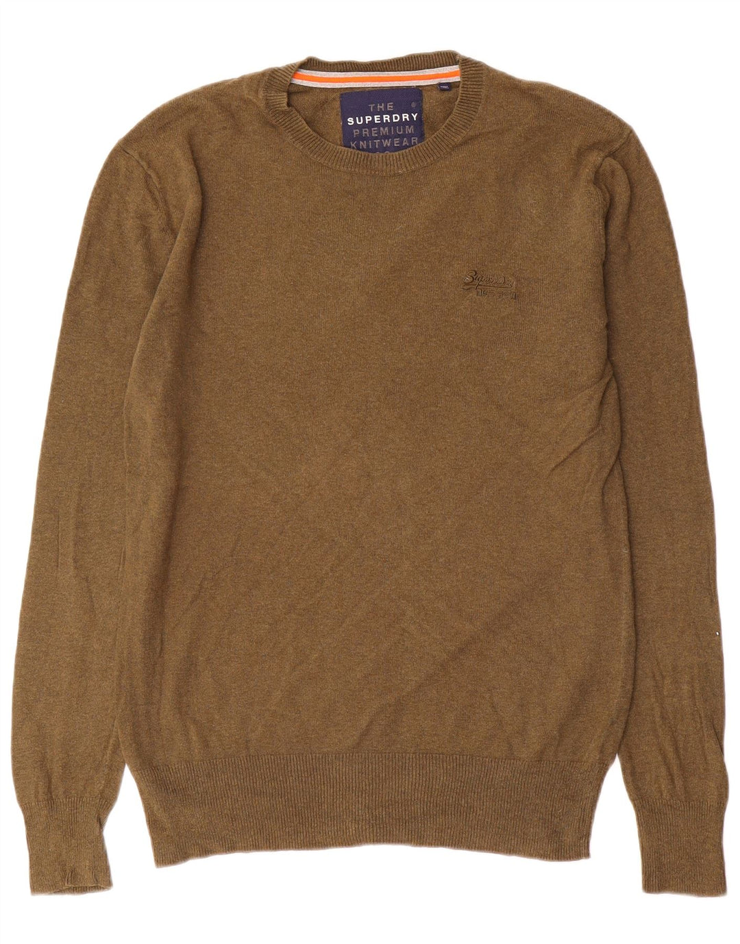 Superdry Herre sweater med rund hals, lille Khaki Bomuld