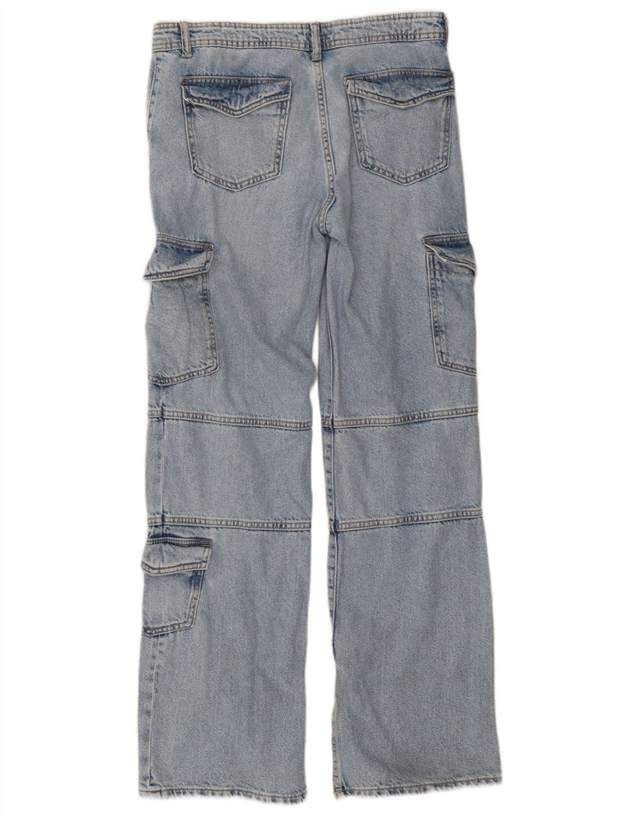 Zara Dame Cargo Straight Jeans EU 38 Small W32 L32 Blå