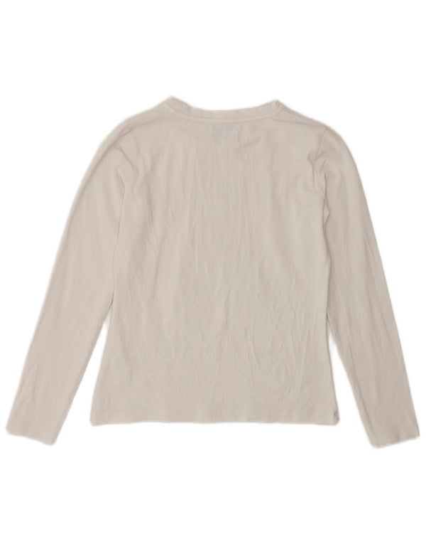 PATRIZIA PEPE piger grafisk top langærmet 7-8 år XL hvid bomuld