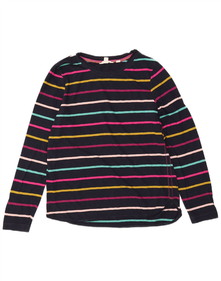 WHITE STUFF Dame Top Langærmet UK 14 Large Navy Blue Stribet