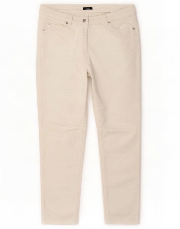 M&Co Womens Straight Jeans UK 18 XL W40 L28 White Cotton