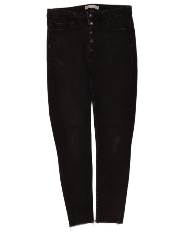 ZARA Womens High Waist Skinny Jeans EU 38 Small W28 L26 Black