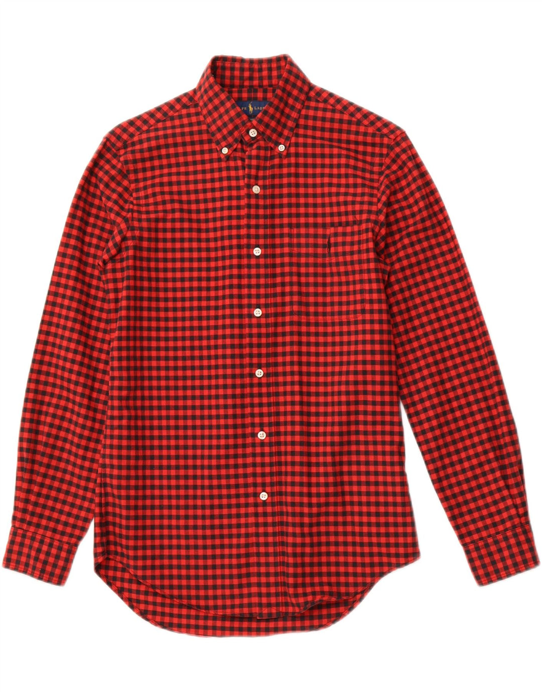 RALPH LAUREN Herre Classic Fit Flanelskjorte XS Rød Gingham Bomuld