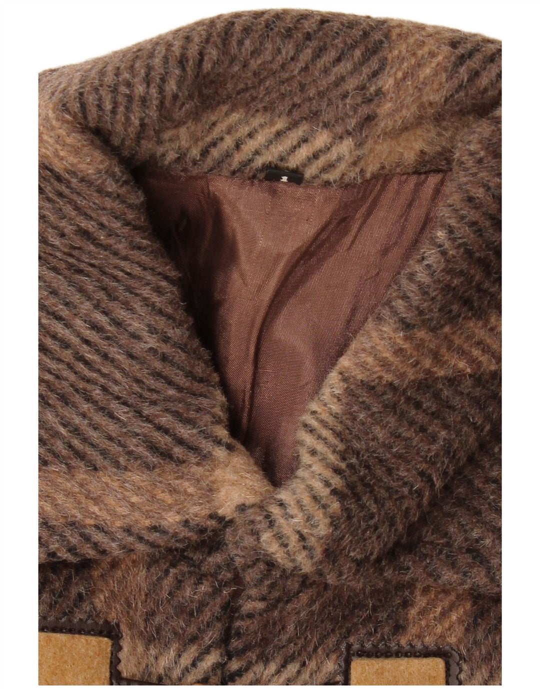 VINTAGE Dame Duffle Coat US 1 XS brun ternet uld