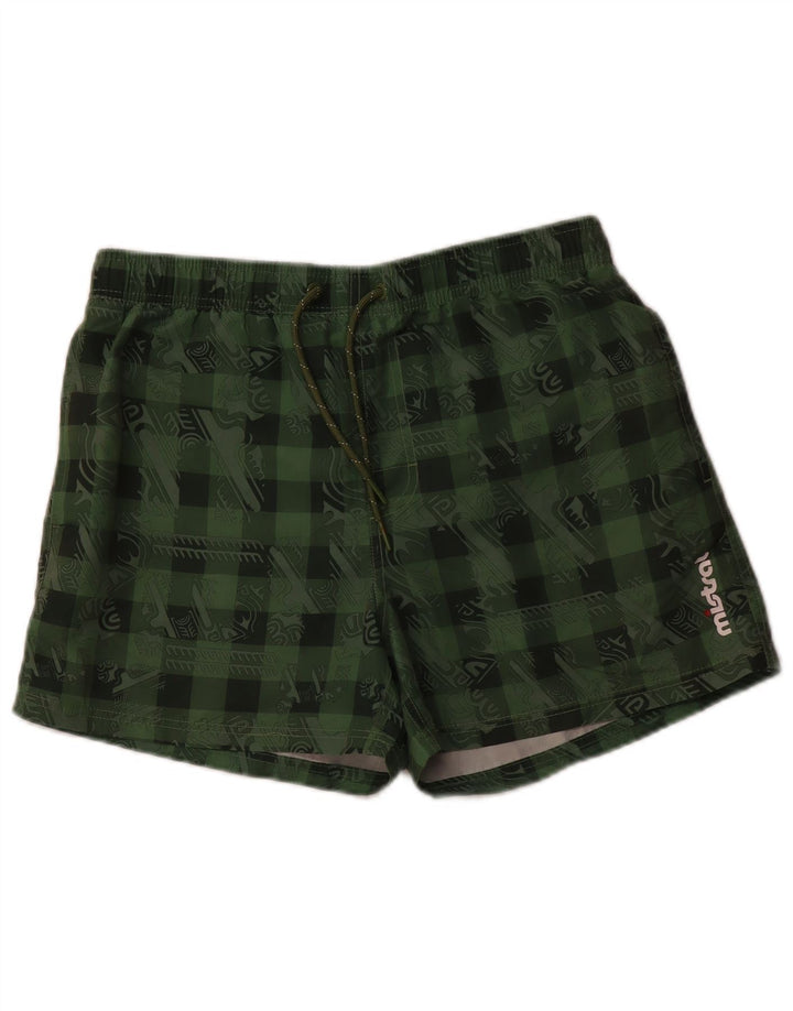 MISTRAL Grafiske badeshorts til mænd Stor grøn polyester