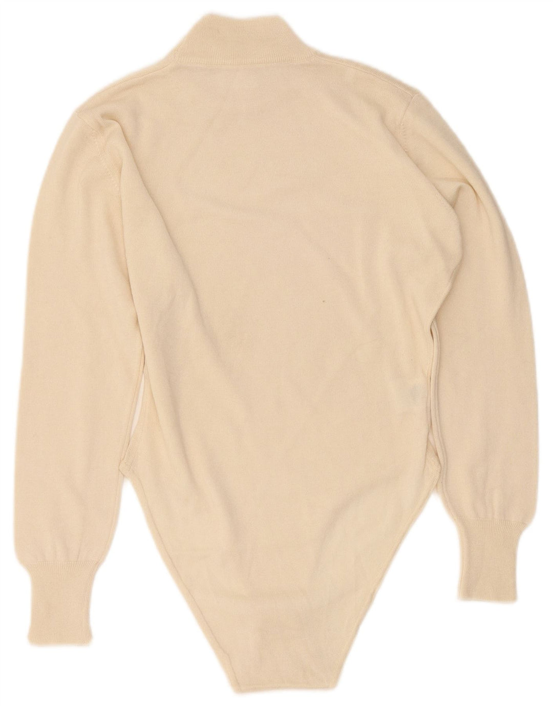 Vintage langærmet bodysuit til kvinder UK 14 Large Off White